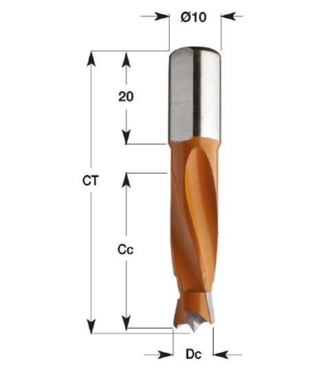 BROCA DE CONEXÃO RÁPIDA FURO NÃO PASSANTE 12X57,5MM