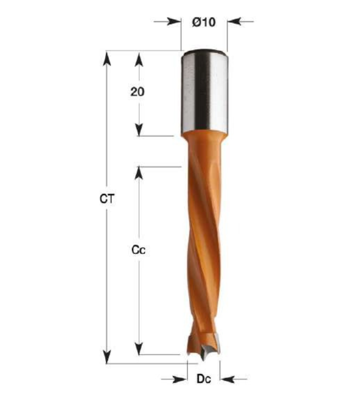 BROCA DE CONEXÃO RÁPIDA FURO NÃO PASSANTE 6X70MM