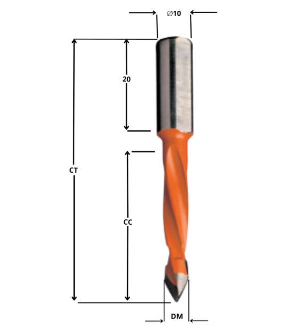 BROCA DE CONEXÃO RÁPIDA FURO PASSANTE 8MM